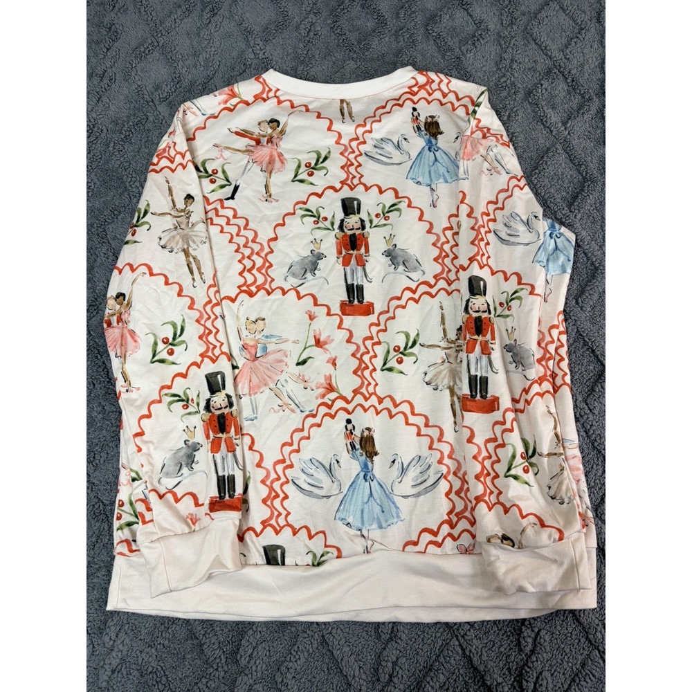 Christmas NEW Size Sz S Nutcracker knit top blouse Ballerina Swans Fairies - Picture 2 of 5